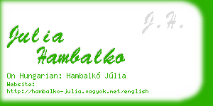 julia hambalko business card