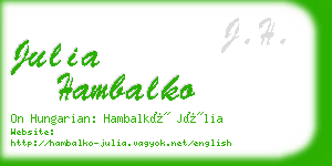 julia hambalko business card